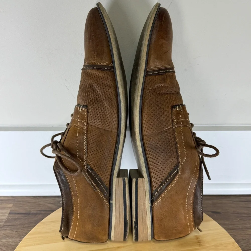Good Steve Madden P-Kearny Oxford Men's 14 Brown Cap Toe Textured Leather